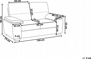 Beliani Sofa 2-osobowa jasnobrązowa VOGAR 3