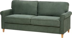 Beliani Sofa 3-osobowa sztruksowa ciemnozielona RONNEBY 3