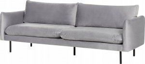 Beliani Sofa welurowa 3-osobowa szara VINTERBRO 4
