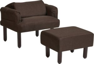 Beliani Fotel rozkładany z podnóżkiem OLAND brązowy 5
