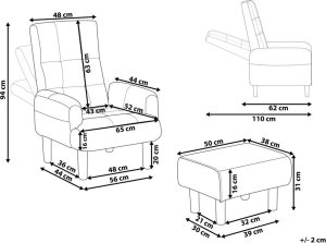 Beliani Fotel rozkładany z podnóżkiem OLAND brązowy 9