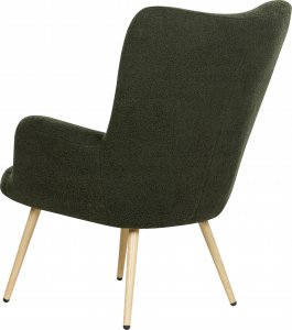 Beliani Fotel z podnóżkiem boucle ciemnozielony VEJLE 6