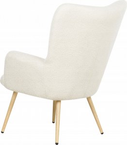 Beliani Fotel z podnóżkiem boucle złamana biel VEJLE 6