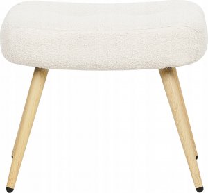 Beliani Fotel z podnóżkiem boucle złamana biel VEJLE 7