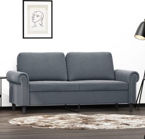 vidaXL Sofa 2-osobowa, ciemnoszary, 140 cm, tapicerowana aksamitem Lumarko! 1