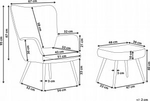 Beliani Fotel z podnóżkiem boucle jasnozielony VEJLE 3