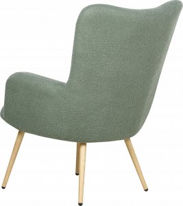 Beliani Fotel z podnóżkiem boucle jasnozielony VEJLE 6