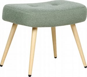 Beliani Fotel z podnóżkiem boucle jasnozielony VEJLE 7