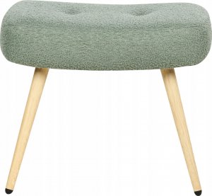 Beliani Fotel z podnóżkiem boucle jasnozielony VEJLE 8