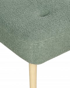 Beliani Fotel z podnóżkiem boucle jasnozielony VEJLE 10