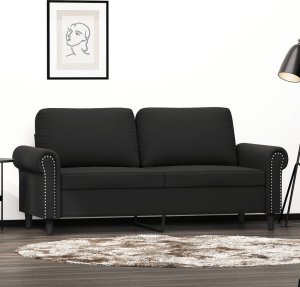 vidaXL Sofa 2-osobowa, czarna, 140 cm, tapicerowana aksamitem Lumarko! 1