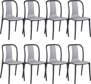 Beliani Zestaw 8 krzeseł ogrodowych szaro-czarny SPEZIA 11