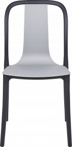 Beliani Zestaw 8 krzeseł ogrodowych szaro-czarny SPEZIA 6