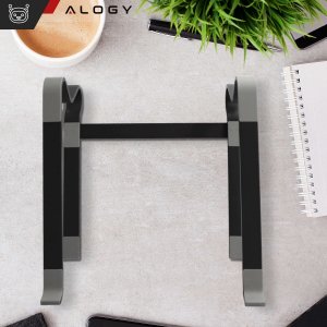 Alogy Uchwyt na laptop Macbook tablet 18" stojak podstawka składany regulowany aluminiowy na biurko 25 x 26cm Alogy Czarny 13