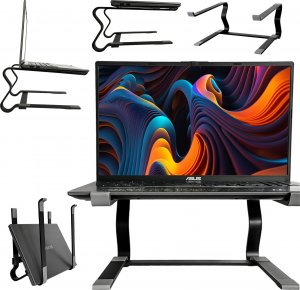 Alogy Uchwyt na laptop Macbook tablet 18" stojak podstawka składany regulowany aluminiowy na biurko 25 x 26cm Alogy Czarny 14