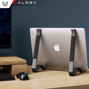 Alogy Uchwyt na laptop Macbook tablet 18" stojak podstawka składany regulowany aluminiowy na biurko 25 x 26cm Alogy Czarny 4