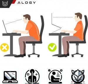 Alogy Uchwyt na laptop Macbook tablet 18" stojak podstawka składany regulowany aluminiowy na biurko 25 x 26cm Alogy Czarny 5