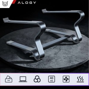 Alogy Uchwyt na laptop Macbook tablet 18" stojak podstawka składany regulowany aluminiowy na biurko 25 x 26cm Alogy Czarny 6