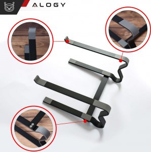Alogy Uchwyt na laptop Macbook tablet 18" stojak podstawka składany regulowany aluminiowy na biurko 25 x 26cm Alogy Czarny 9