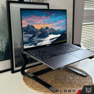 Alogy Uchwyt na laptop Macbook tablet 18" stojak podstawka składany regulowany aluminiowy na biurko 25 x 26cm Alogy Czarny 10