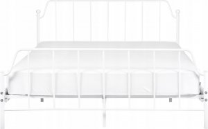 Beliani Łóżko metalowe 160 x 200 cm białe MAURESSAC 5