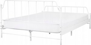Beliani Łóżko metalowe 160 x 200 cm białe MAURESSAC 6