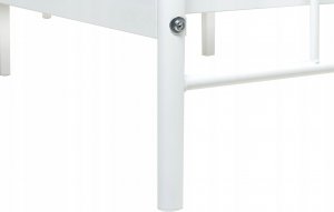 Beliani Łóżko metalowe 160 x 200 cm białe MAURESSAC 9