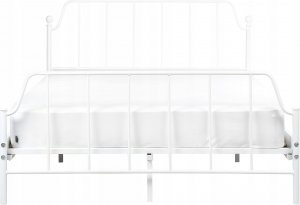 Beliani Łóżko metalowe 140 x 200 cm białe MAURESSAC 5