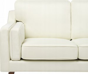 Beliani Sofa 3-osobowa tapicerowana biała LOKKA 6