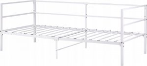 Beliani Łóżko metalowe 90 x 200 cm białe BATTUT 4