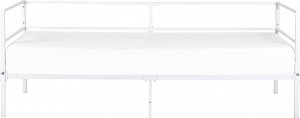 Beliani Łóżko metalowe 90 x 200 cm białe BATTUT 5