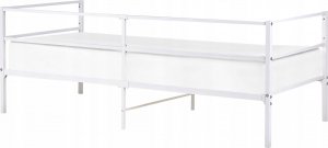 Beliani Łóżko metalowe 90 x 200 cm białe BATTUT 6