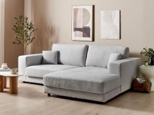 Beliani Narożnik 3-osobowy lewostronny jasnoszary LOFOTEN 2