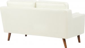 Beliani Sofa 2-osobowa tapicerowana biała LOKKA 5