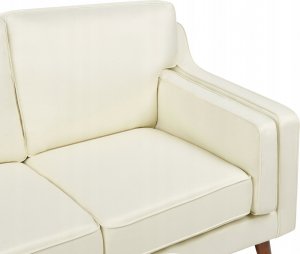 Beliani Sofa 2-osobowa tapicerowana biała LOKKA 7