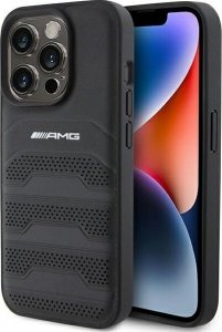 Mercedes AMG AMHCP15XGSEBK iPhone 15 Pro Max 6.7" czarny/black hardcase Leather Debossed Lines NoSize 1