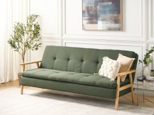 Beliani Sofa rozkładana zielona TJORN 2