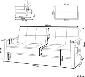 Beliani Sofa rozkładana zielona TJORN 9