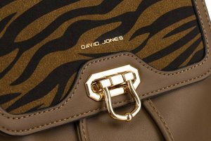 David Jones Miejski plecak damski z klapką wykonany ze skóry ekologicznej - David Jones NoSize 4