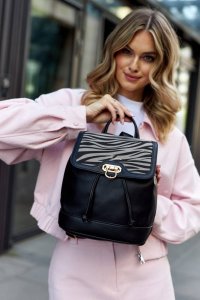 David Jones Miejski plecak damski z klapką wykonany ze skóry ekologicznej - David Jones NoSize 12