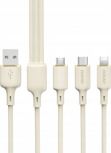 Dudao Kabel 3w1 Dudao L7SE USB-C / USB-C, Lightning, microUSB 66W 1.2m beżowy 7