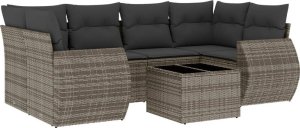 vidaXL 7-częściowy zestaw wypoczynkowy do ogrodu, z poduszkami, szary 2