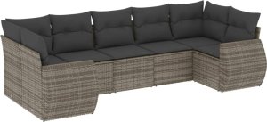 vidaXL 7-częściowy zestaw wypoczynkowy do ogrodu, z poduszkami, szary 2