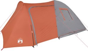 Namiot turystyczny vidaXL Namiot, 6-os., szaro-pomarańczowy, 466x342x200 cm, tafta 185T 5