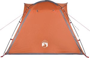 Namiot turystyczny vidaXL Namiot, 4-os., szaro-pomarańczowy, 240x221x160 cm, tafta 185T 7