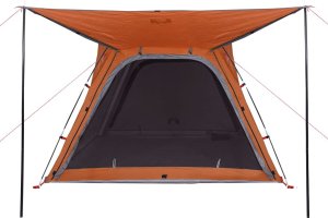 Namiot turystyczny vidaXL Namiot, 4-os., szaro-pomarańczowy, 240x221x160 cm, tafta 185T 8