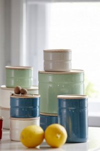 Riess RIESS - Pojemnik kuchenny z drewnianą pokrywą 1,3l Silent Blue 2