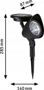 Kinkiet Paulmann Reflektor ogrodowy solarny SOLENA z czujnikiem zmierzchu 2lm 3000K IP44 czarny 5