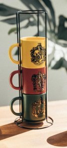 Harry Potter - Zestaw kubków ceramicznych ze stojakiem 300 ml 4 szt. Hogwart Houses 2