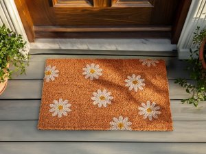 Beliani Wycieraczka kokosowa wzór w stokrotki 40 x 60 cm TOPKO 2